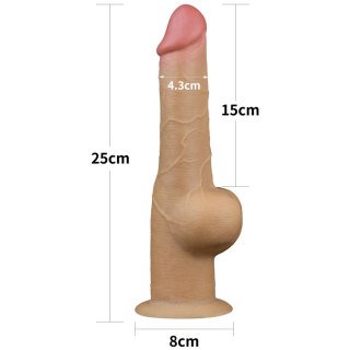 Dildo realistyczne dwuwarstwowe silikonowe z uchwytem Lovetoy 25cm
