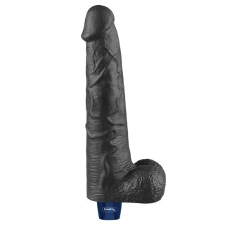 Dildo wibrujące realistyczne Lovetoy TPE czarne 27cm ładowane