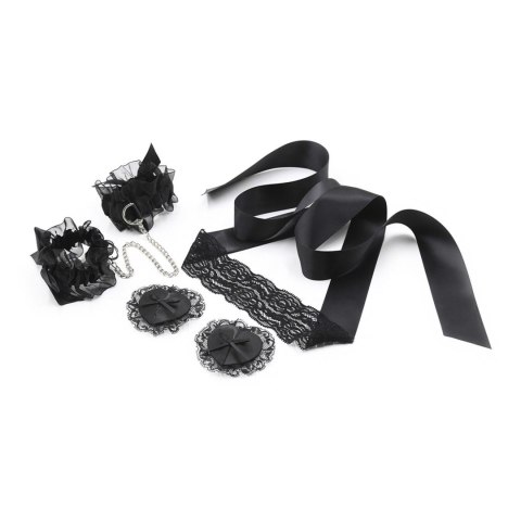 Koronowy Zestaw Bondage Lace Me Up Crushious Czarny