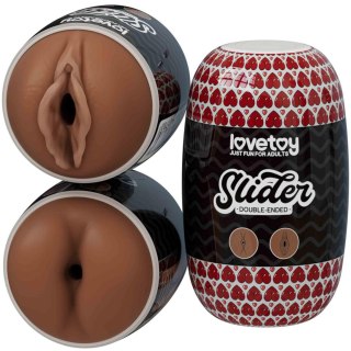 Masturbator dwustronny Lovetoy anus i pochwa brązowy TPE