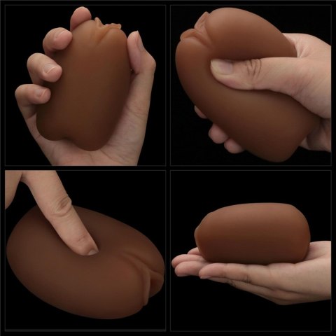 Masturbator dwustronny Lovetoy anus i pochwa brązowy TPE