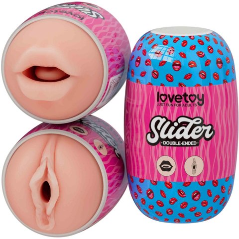 Masturbator dwustronny Lovetoy usta i pochwa z wibracjami