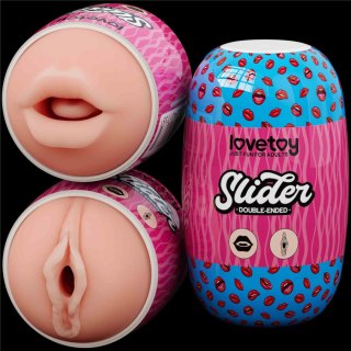 Masturbator dwustronny Lovetoy usta i pochwa z wibracjami