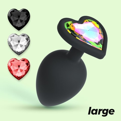 Plug analny Crushious Cuore Large z wymiennymi kryształkami