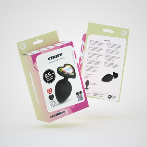 Plug analny Crushious Cuore Large z wymiennymi kryształkami