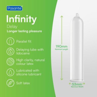 Prezerwatywa opóźniająca Pasante Infinity X Delay naturalna 19 cm 1 sztuka