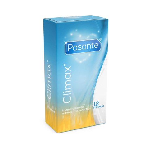 Prezerwatywy Pasante Climax prążkowane rozgrzewająco chłodzące 12 szt