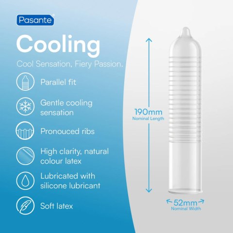 Prezerwatywy Pasante Climax prążkowane rozgrzewająco chłodzące 12 szt