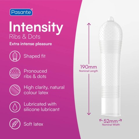 Prezerwatywy Pasante Ribs Dots Intensity prążkowane kropkowane 144 szt