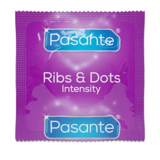 Prezerwatywy prążkowane kropkowane Pasante Intensity 12 szt