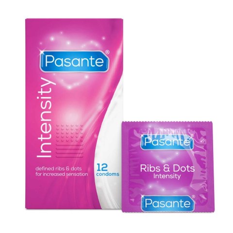 Prezerwatywy prążkowane kropkowane Pasante Intensity 12 szt