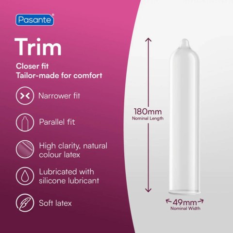 Prezerwatywy węższe Pasante Trim 49 mm 12 szt