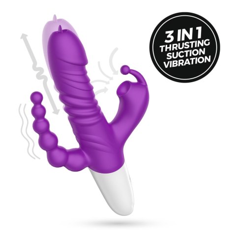 Wibrator punktu G Crushious Wrangler z posuwem i ssaniem USB 23 cm