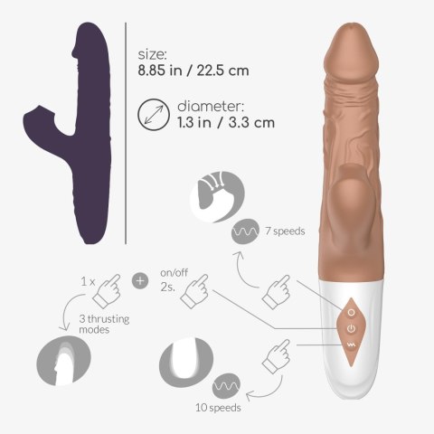 Wibrator realistyczny posuwisty Crushious El Matador 22,5 cm USB