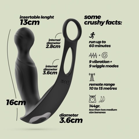 Masażer prostaty Crushious Flamma z pilotem 16 cm