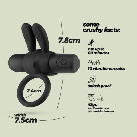 Pierścień erekcyjny wibrujący Crushious Wonka silikonowy USB 7,8 cm