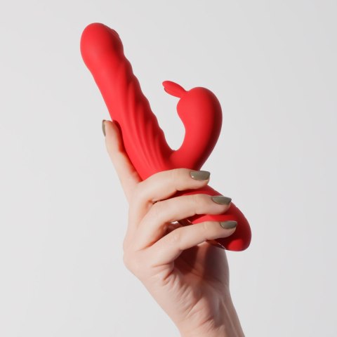 Wibrator króliczek Crushious Lapin posuwisty czerwony USB