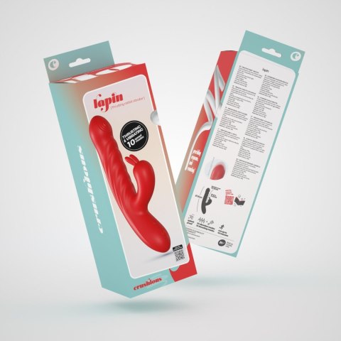 Wibrator króliczek Crushious Lapin posuwisty czerwony USB