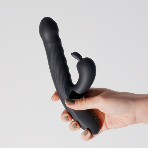 Wibrator króliczek Crushious Lapin silikonowy czarny USB 21,5 cm
