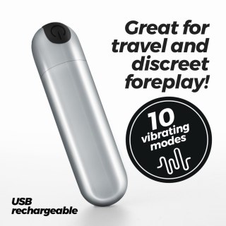Wibrator mini Crushious iMoan srebrny USB 7,6 cm