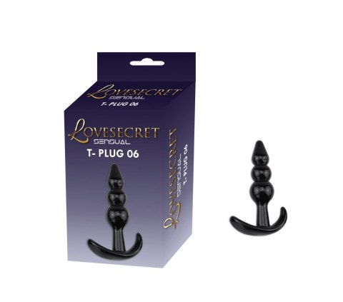 Korek analny Lovesecret T Plug 06 czarny 9 cm