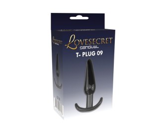Korek analny Lovesecret T Plug 09 czarny 12 cm TPE