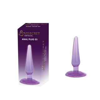Korek analny Lovesecret z przyssawką fioletowy 11 cm