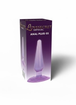 Korek analny Lovesecret z przyssawką fioletowy 11 cm