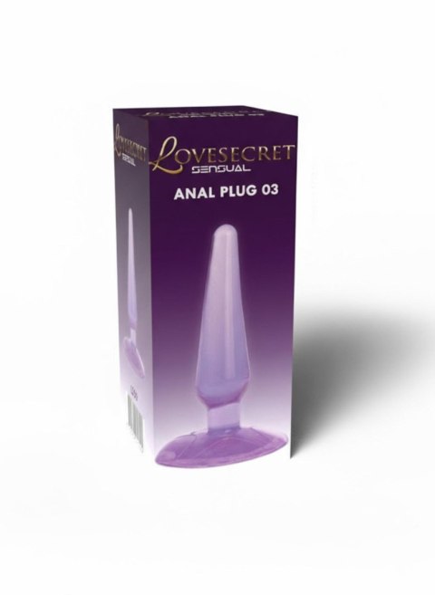 Korek analny Lovesecret z przyssawką fioletowy 11 cm