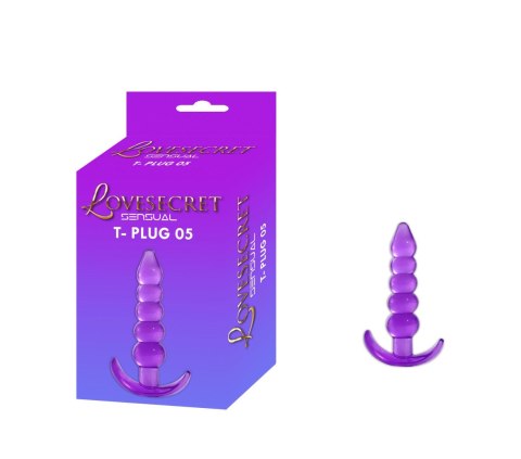 Korek analny TPE Lovesecret T Plug 05 fioletowy 12 cm