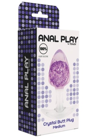 Korek analny ToyJoy Crystal Medium fioletowy 9,5 cm
