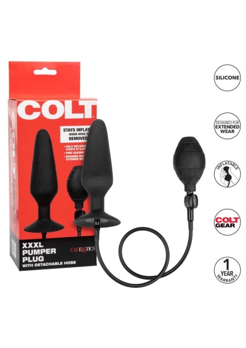 Korek analny pompowany silikonowy Colt XXXL czarny 16 cm