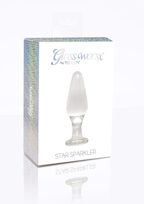 Korek analny szklany Star Sparkler ToyJoy przezroczysty 12 cm