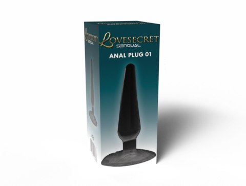 Korek analny z przyssawką Lovesecret czarny 11 cm