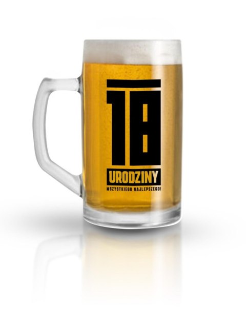 Kufel szklany 500 ml 18 Urodziny House of Mugs