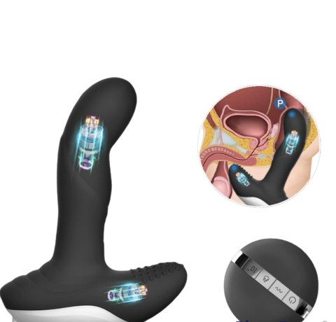 Masażer prostaty silikonowy Luxury Play USB 7 trybów podgrzewany czarny