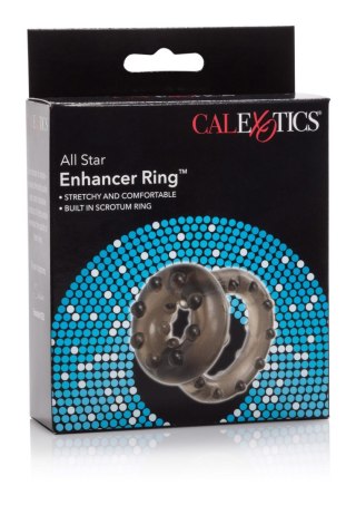Pierścień erekcyjny All Star Calexotics czarny TPE z ringiem na jądra 5 cm