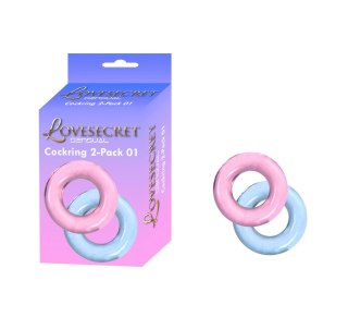 Pierścienie erekcyjne Lovesecret dwupak różowy niebieski 3,5 cm