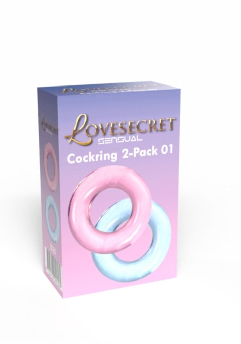 Pierścienie erekcyjne Lovesecret dwupak różowy niebieski 3,5 cm