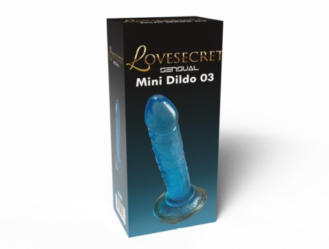 Realistyczne mini dildo Lovesecret niebieskie 14 cm z przyssawką