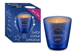 Świeca sojowa do masażu Toskańska winnica House of Mugs niebieska 120ml
