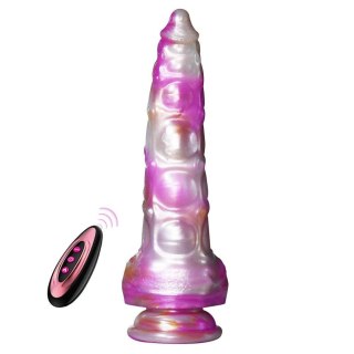Wibrator Crystal Pulse silikonowy z pilotem nagrzewający różowy 19 cm