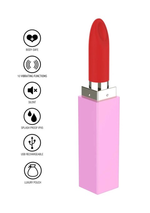 Wibrator szminka Xocoon Sealed With A Kiss różowy 11 cm USB