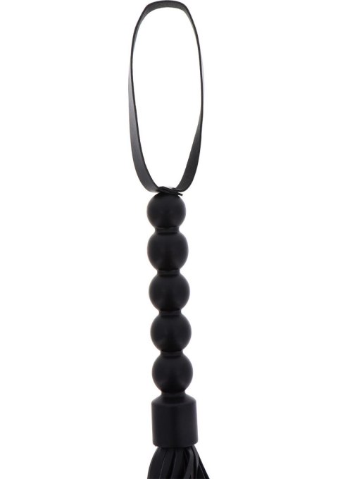 Flogger z koralikami Hidden Desire czarny 57 cm