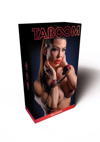 Kajdanki Taboom Wild Roses z różą czarne