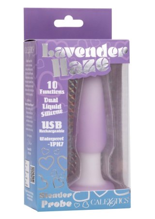 Plug analny wibrujący Calexotics Lavender Haze fioletowy silikonowy