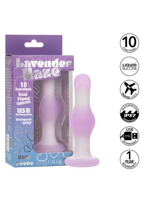 Silikonowy wibrujący korek analny Calexotics Lavender Haze fioletowy