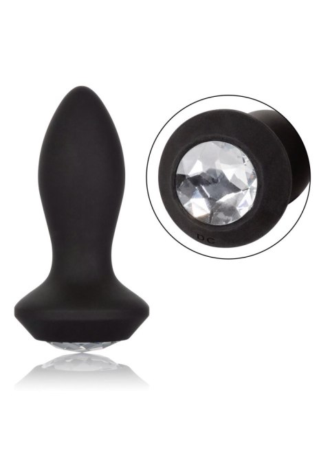 Wibrujący plug analny Calexotics Petite Crystal Probe czarny 9.5 cm