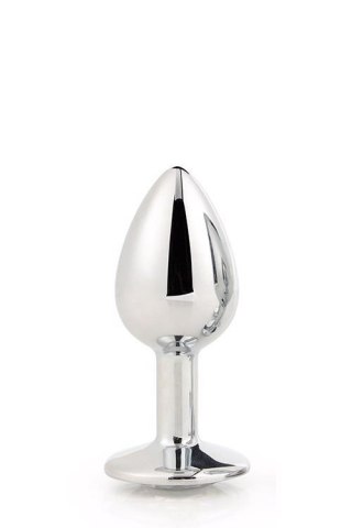 Korek analny srebrny z kamieniem Gleaming Love mały 7 cm