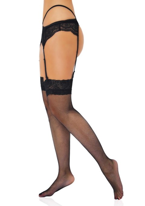 Pończochy siatkowe z kwiatową koronką Daring Intimates czarne